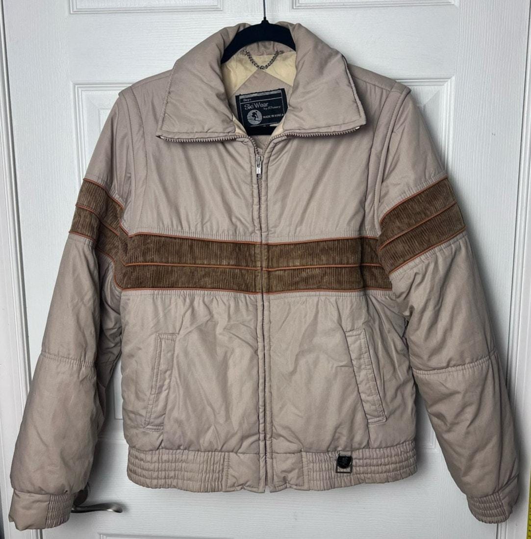 Vintage Ski Wear Jcpenney Puffer Jacket vest Corduroy Detail Size Boys XL 18 20 Etsy Canada