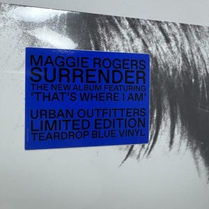 Maggie Rogers Surrender Urban Outfitters Tear Drop Blue Vinyl Record image 3