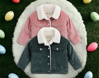 Veste manteau en velours côtelé chaud pour garçons et filles, tenue de printemps pour bébé