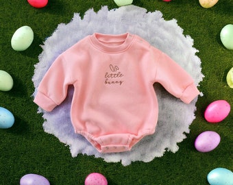 Newborn Baby Boys Girls Little Love Embroidered Sweatshirt Romper Long Sleeve Clothes