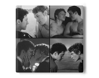 Black and White Hockey Romance Ceramic Coaster  | Gifts for Romance Lovers | Quantity 1