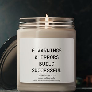 Build Successful Candle, Coding Candle, Unique Developer Gift, Software Engineer, Programmer Birthday, Funny Coder Candle,Software Developer
