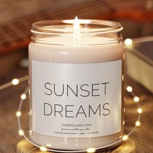 Sunset Dreams Cozy Relaxation Candle Dreamy Candle Peaceful Dreamer Sun Candle Summer Night Beach Lover Gift Home Spa Aromatherapy Candle