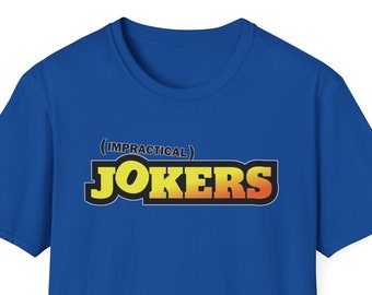 Camiseta con el logotipo de Impractical Jokers, camiseta de Comedy Central, ropa de TV, moda para fanáticos de Murr Q Sal Joe, productos de Jokers, regalo de bromas divertidas, risas