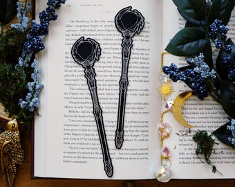 Sorcerer's Staff Faux Leather Bookmark