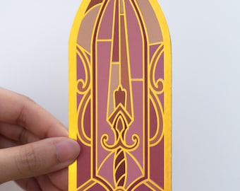 Stained Glass Sword Foil Bookmark