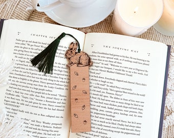 Rabbit Wood Bookmark, Fantasy Bookmark, Elven-Inspired Bookmark, Elf Fae Bookmark, Nature Bookmark, Forest Tree Bookmark