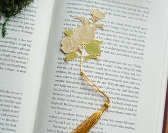 White Flower Metal Bookmark