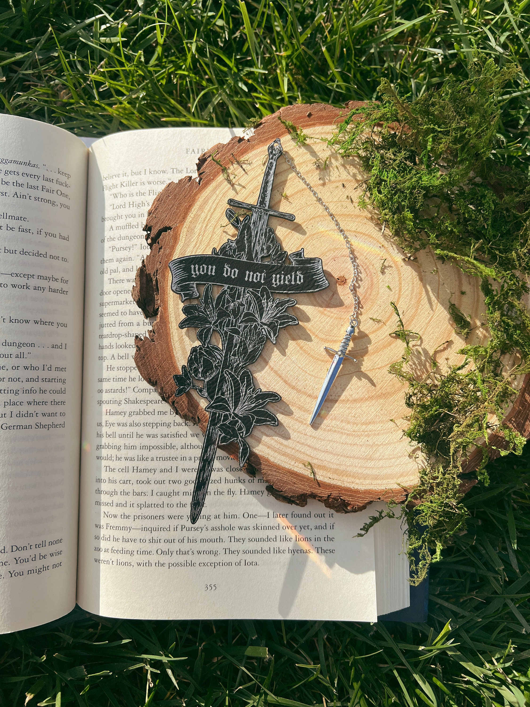 You Do Not Yield Faux Leather Bookmark, Fantasy Bookmark, Elven-Inspired Bookmark, Gift for Readers, Elf Fairy Faerie Fae Bookmark