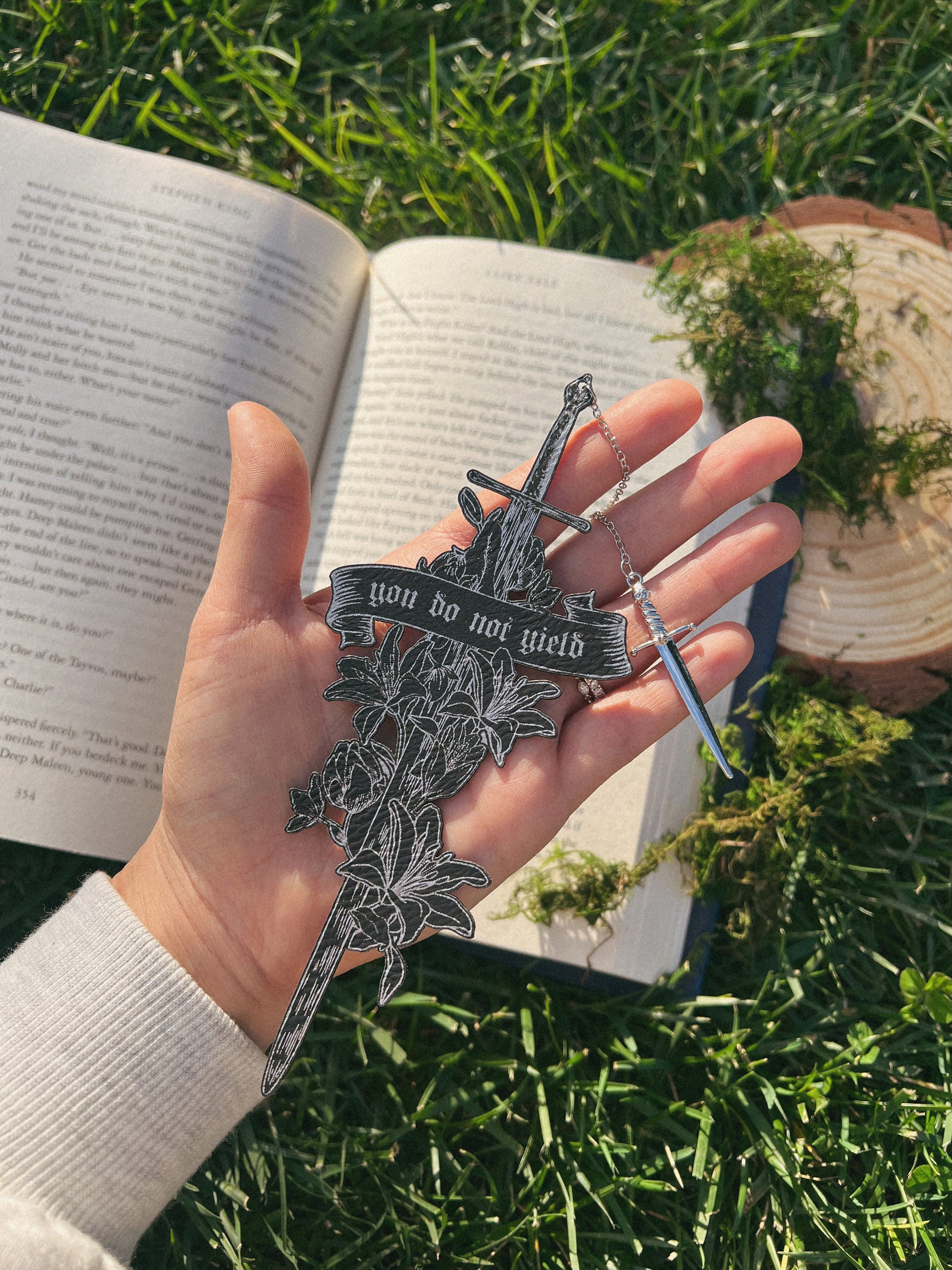 You Do Not Yield Faux Leather Bookmark, Fantasy Bookmark, Elven-Inspired Bookmark, Gift for Readers, Elf Fairy Faerie Fae Bookmark