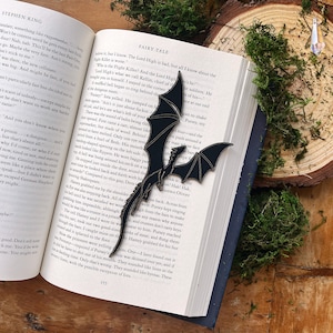 Faux Leather Dragon Bookmark, Fantasy Bookmark, Elven-Inspired Bookmark, Gift for Readers, Elf Fairy Faerie Fae, Dragon Gift