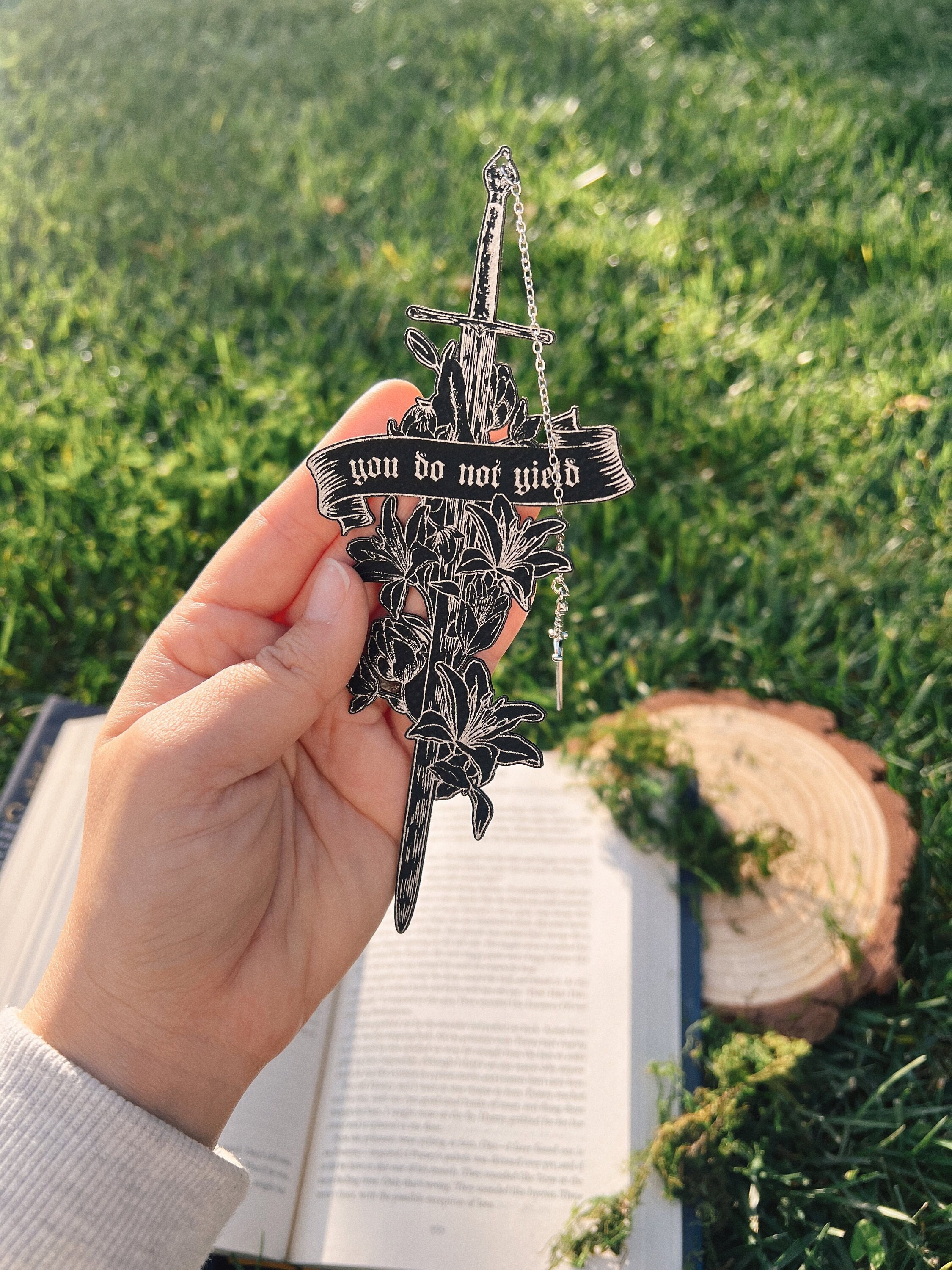 You Do Not Yield Faux Leather Bookmark, Fantasy Bookmark, Elven-Inspired Bookmark, Gift for Readers, Elf Fairy Faerie Fae Bookmark