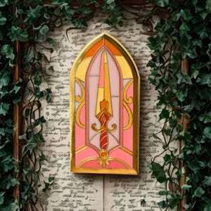 Stained Glass Sword Enamel Pin, Bookish Romantasy Fantasy Enamel Pin