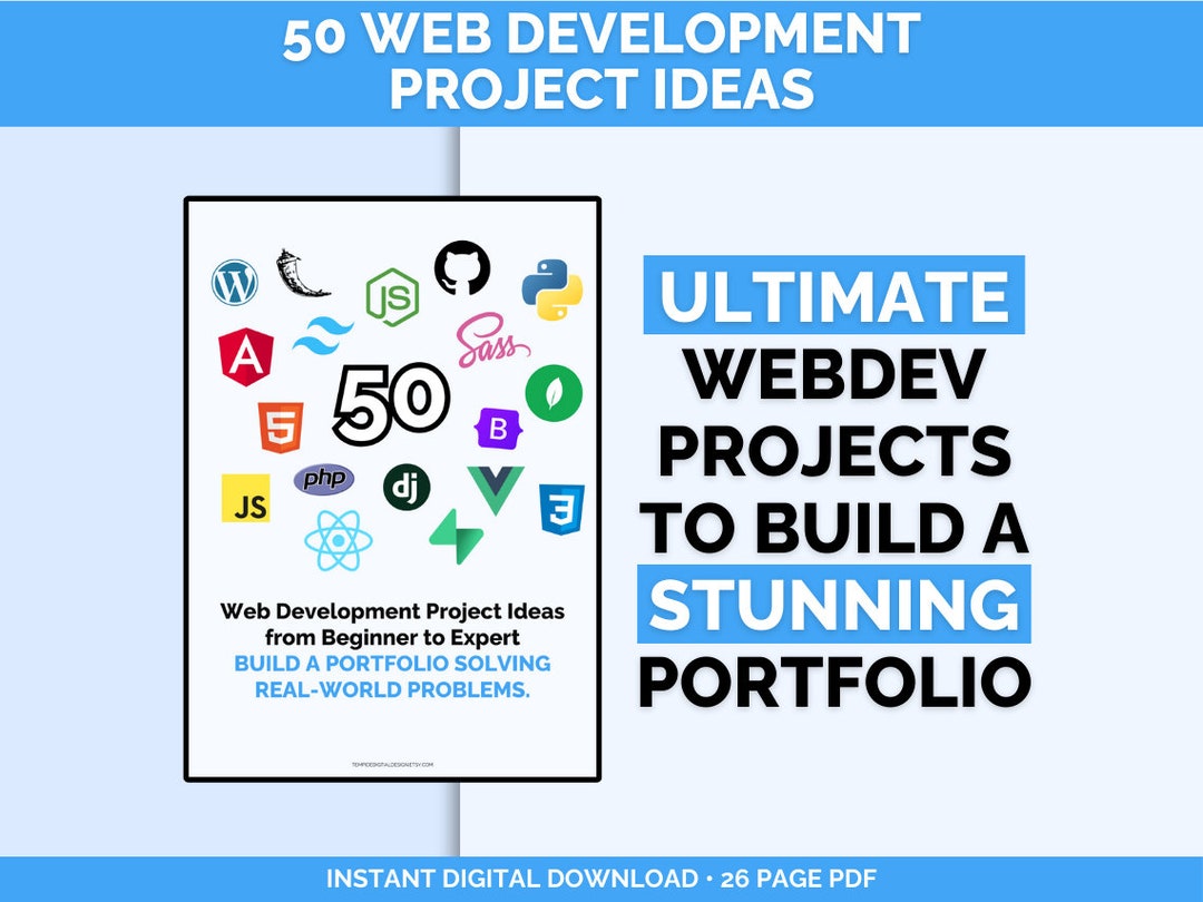 50 Web Development Project Ideas, Beginner PDF Programming Guide ...