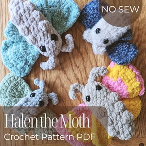 Halen the Moth Crochet Pattern PDF | Now Sew | Plush