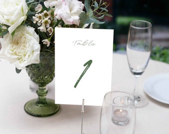 Peony Wedding Table Numbers Floral Design Modern Wedding Stationery Editable/Customisable/DIY Template for Print Digital instant Download