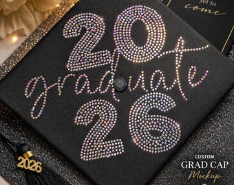 2026 Graduate Rhinestone Template SVG | SS10 Hotfix Rhinestone Grad Cap Design