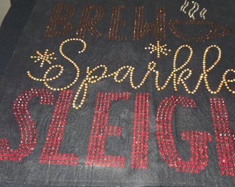 Brew Sparkle Sleigh Rhinestone Template • SS6 SS10 Coffee Cup Bling Design