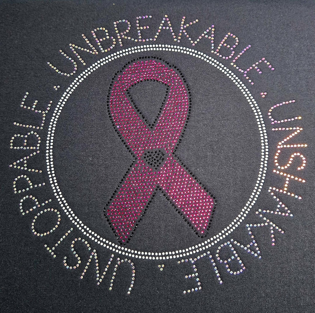 Cancer Ribbon Rhinestone Breast Cancer Awareness Ribbon Rhinestone Template & SVG Bundle (SS10 ...