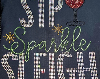 Sip Sparkle Sleigh Rhinestone Template • SS6 + SS10 SVG | Digital Download