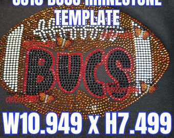 SS10 BUCS BLING TEMPLATE! - Hotfix Rhinestone Template - Digital File Only