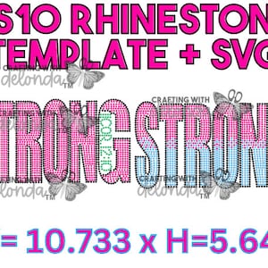 NEW! SS10 Rhinestone Template Bundle -STRONG-2 Cor. 12:10. This is another word that God uses to describe us in scripture. W10.7333 x H5.645