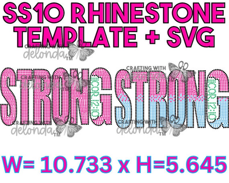 NEW! SS10 Rhinestone Template Bundle -STRONG-2 Cor. 12:10. This is ...
