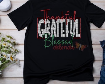 Thankful, Grateful, Blessed Rhinestone Template for or SS10 Hotfix Template | Digital Download