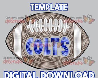 SS10 COLTS BLING TEMPLATE! - Hotfix Rhinestone Template - Digital File Only