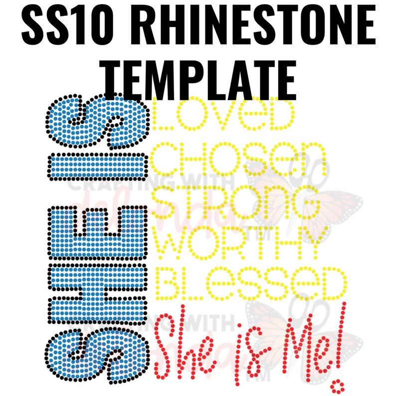 SHE IS RHINESTONE svg template image 3