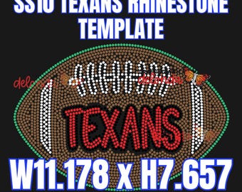 SS10 TEXANS BLING TEMPLATE! - Hotfix Rhinestone Template Bundle - Digital File Only