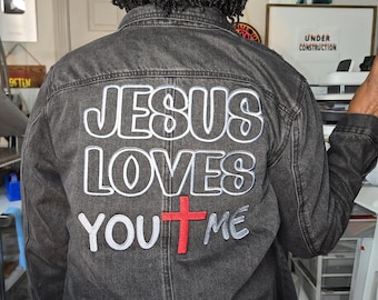 Jesus Loves You Embroidery Design, Christian Apparel (Digital Download)