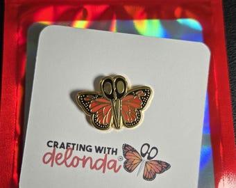 Crafting With Delonda® Signature Butterfly Enamel Pin, Limited Edition Pin