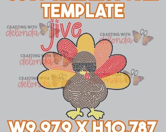 Jive Turkey Rhinestone Template | Christmas Lights SS10 Digital Download
