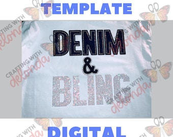 Denim and Bling Rhinestone Template SS10
