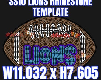 SS10 LIONS BLING TEMPLATE! - Hotfix Rhinestone Template Bundle - Digital File Only