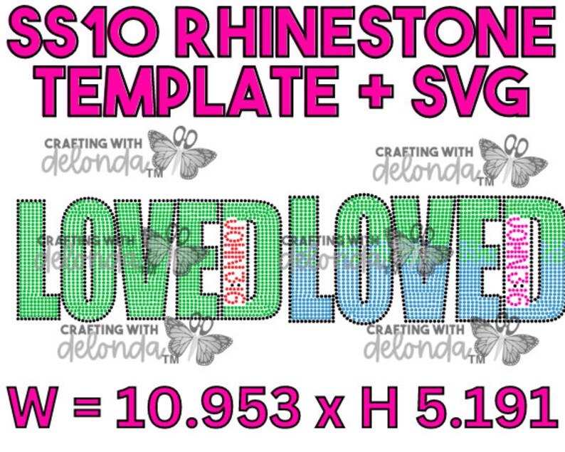 Diy Rhinestone Word Loved Rhinestone Template Bundle – John 3:16, DIY SVG (digital Download ...