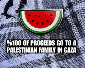 Collecte de fonds ! Épingle pastèque en émail. Soutenez la Palestine pro-palestinienne Symbole de la solidarité palestinienne Résistance arabe Couleurs du drapeau de la Palestine