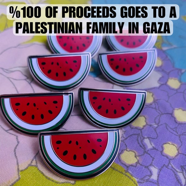 Fundraiser! Enamel Watermelon Pin.  Support Palestine Pro-Palestine Symbol of Palestinian Solidarity Arab Resistance Palestine Flag Colours