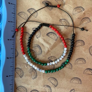 LEVÉE DE FONDS Bracelet en perles de 4 mm couleurs du drapeau palestinien Palestine libre bijoux pro-palestiniens extensibles unisexes cessez-le-feu image 4