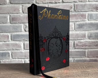Phantasma by Kaylie Smith~ Rebound book, Hardcover ~ Handmade, Original Design ~ Attached velvet bookmark with key charm