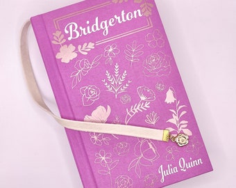 Bridgerton, The Viscount Who Loved Me by Julia Quinn ~ Rebound book, Hardcover ~ Handmade, Original Design ~ attached bookmark