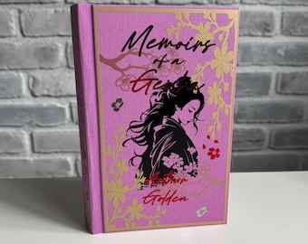 Memorias de una geisha de Arthur Golden ~ Libro encuadernado, tapa dura ~ Bordes pintados ~ Hecho a mano, diseño original