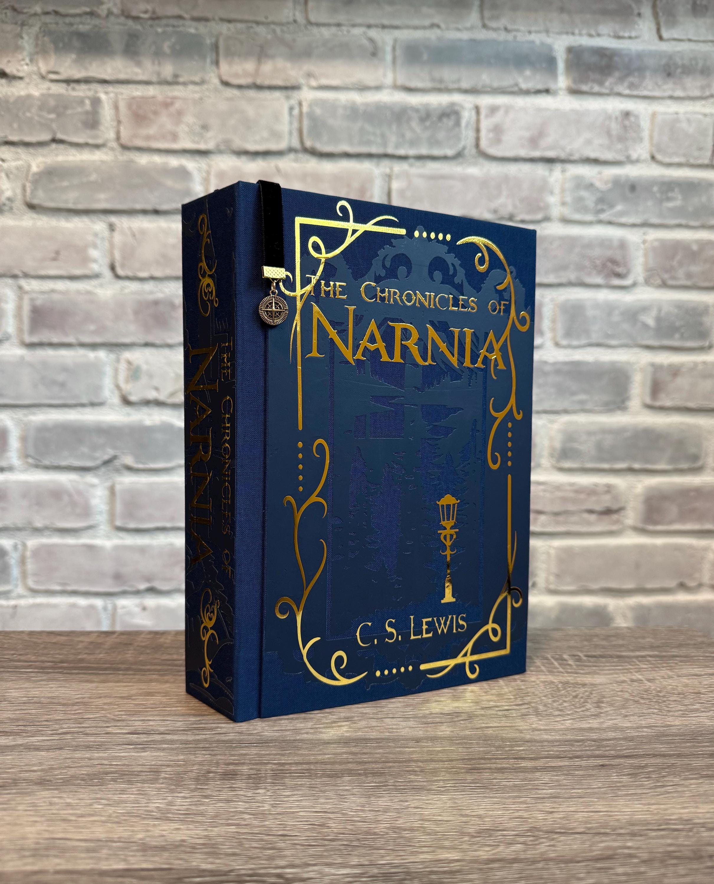 The Chronicles of Narnia (all 7 stories in 1) by C. S. Lewis ~ Rebound book, Hardcover ~ Handmade, Original Design ~ Attached velvet bookmark