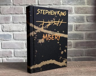 ESPECIAL ESPELUZNANTE ~ Misery de Stephen King ~ Libro reencuadernado, tapa dura ~ Hecho a mano, diseño original ~ Libro de terror de Halloween