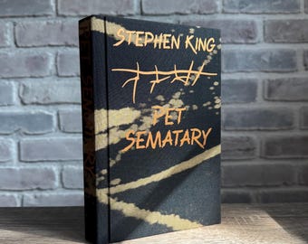 ESPECIAL ESPELUZNANTE ~ Cementerio de animales de Stephen King ~ Libro encuadernado, tapa dura ~ Hecho a mano, diseño original ~ Libro de terror de Halloween