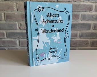 Las aventuras de Alicia en el País de las Maravillas de Lewis Carroll ~ Libro reencuadernado, tapa dura ~ Hecho a mano, diseño original