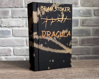 ESPECIAL ESPELUZNANTE ~ Drácula de Bram Stoker ~ Libro encuadernado, tapa dura ~ Hecho a mano, diseño original ~ Libro de terror de Halloween