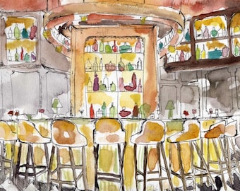 Impresión de acuarela de pavo real marfil