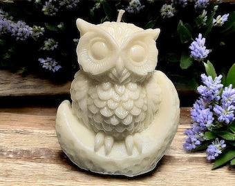 Owl |  Moon Candle | Pillar Candle | Home Decor | Scented